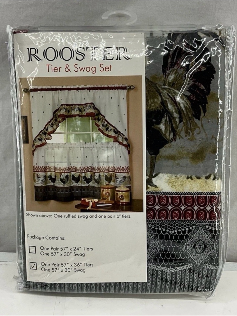 Achim Brand Rooster Tier & Swag Set New In Package